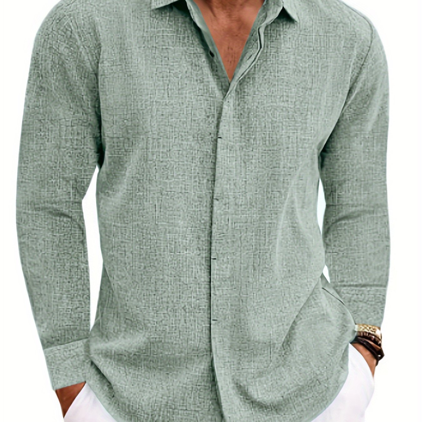 SCACTOCollar Linen-Blend Long Sleeve Shirt For Summer