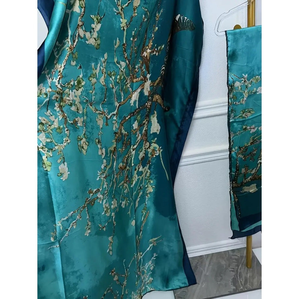 Blossom And Radiate Elegant Scarf Shawl Hooded Cape