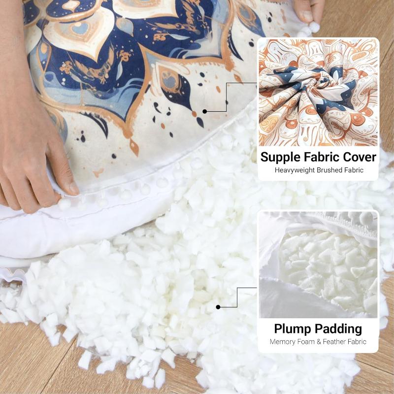 Round Meditation Cushion With Removable Washable Cover For Adults