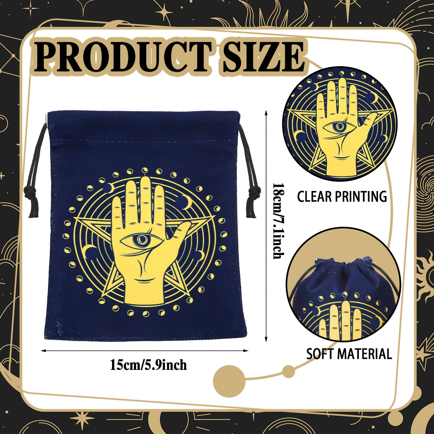 Blossom And Radiate 16pcs Velvet Tarot Card Storage Bags