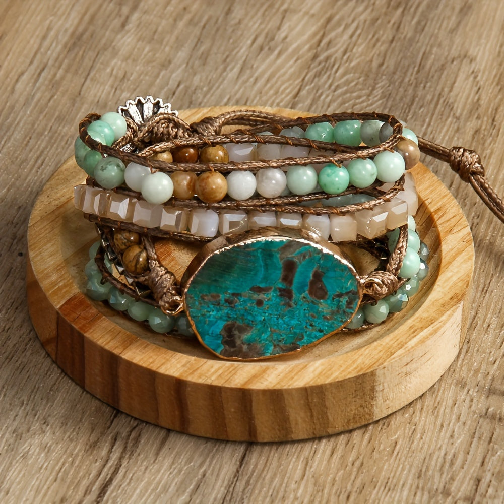 Blossom and Radiate Five Strand Adjustable Wrap Bracelet