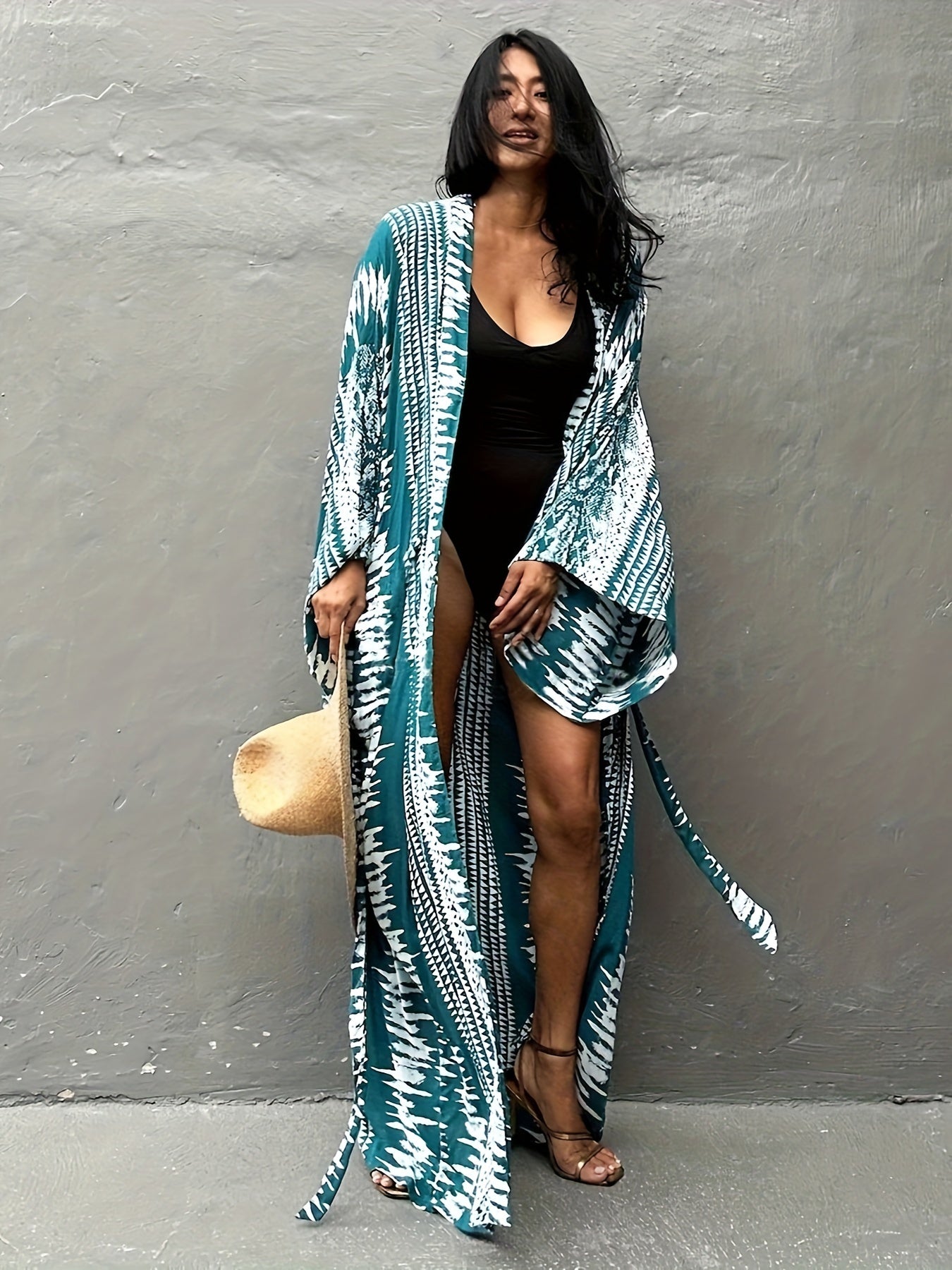 Blossom And Radiate Boho Tie Dye Viscose Beach Cover Up