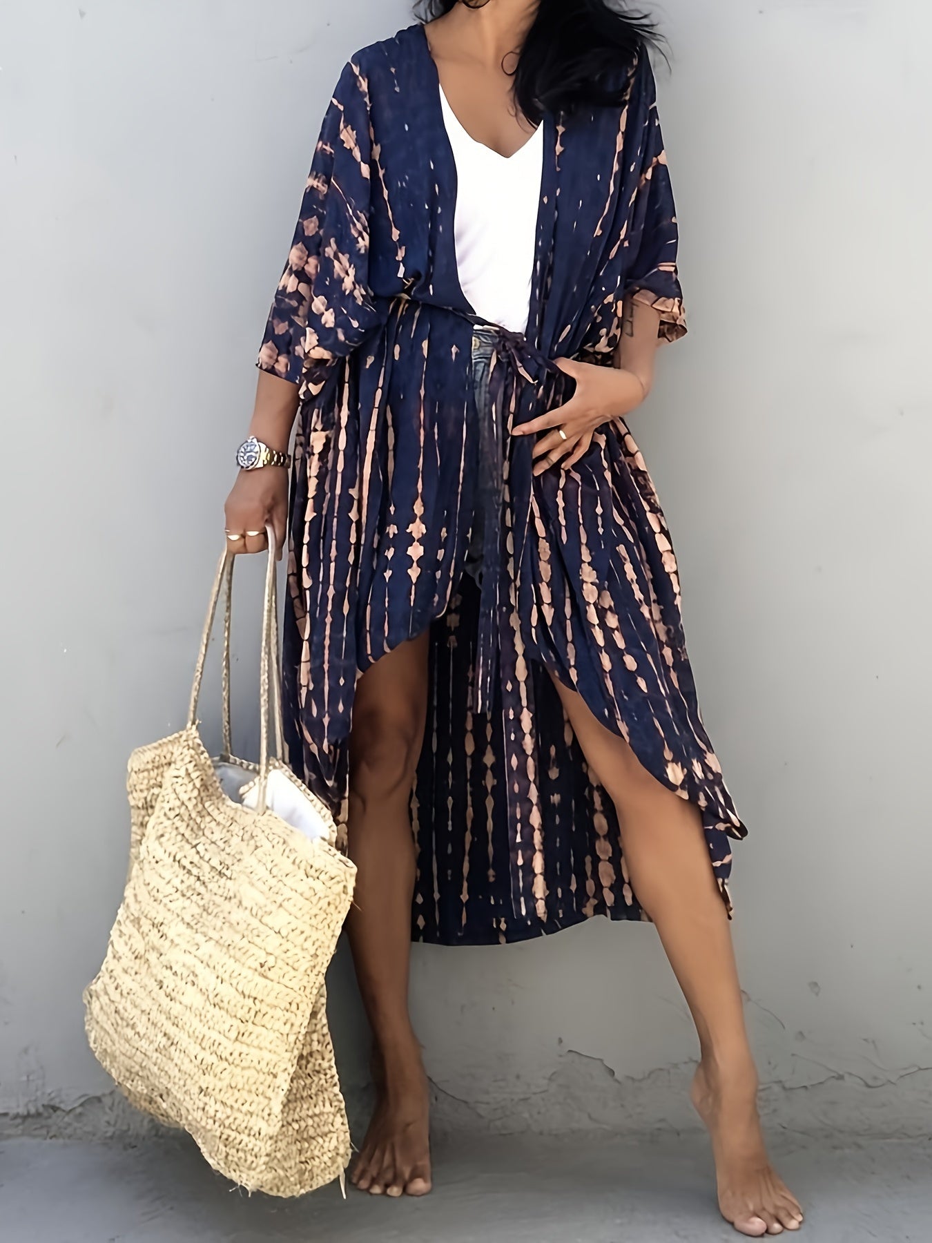 Women's Flowy Beach Chiffon Kimono Bikini Cover Up