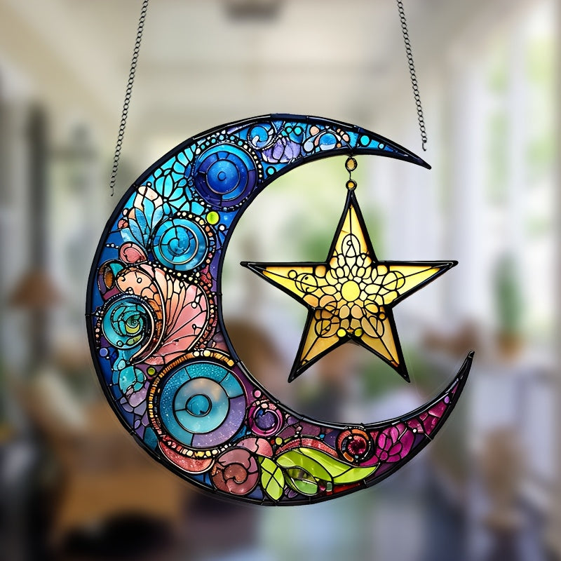 Blossom and Radiate Moon Star Light Catcher Acrylic Decor