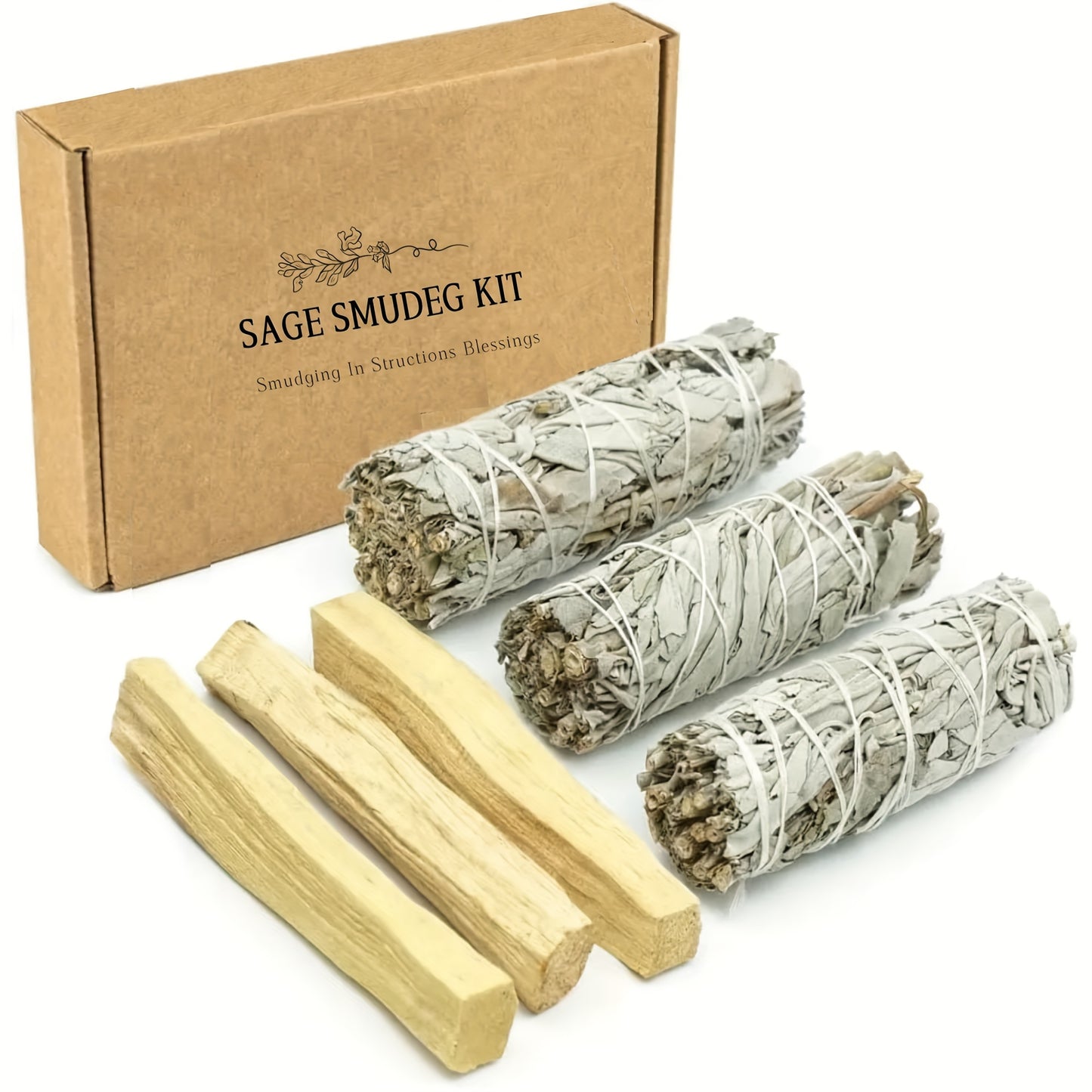KIKOWHY Sage Smudge Kit Palo Santo Pack of 3