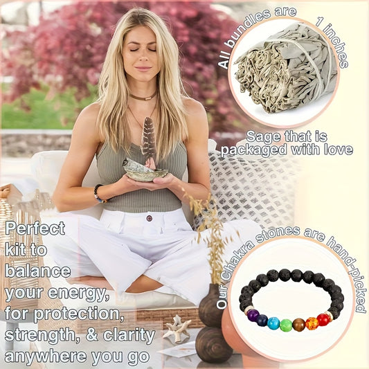 7 Elements Sacred Space Set Sage Palo Santo Incense Kit