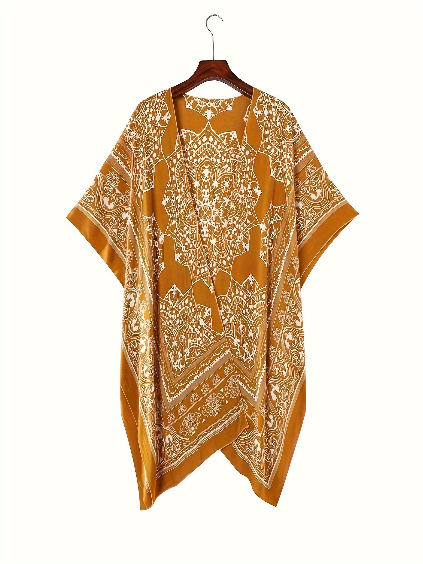 Boho Tribal Print Beach Cover Up Kimono Cardigan For Women