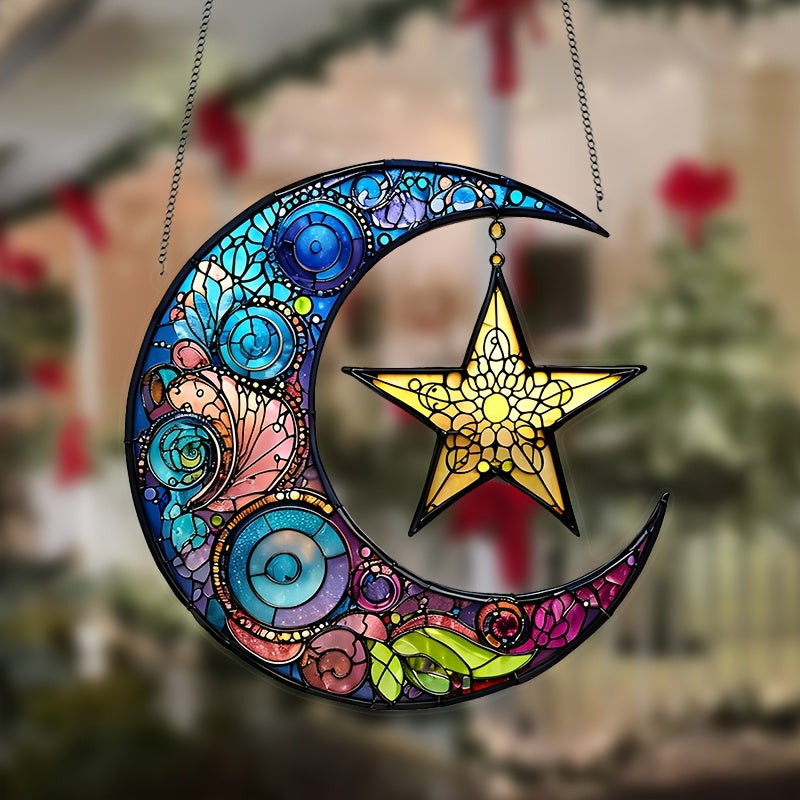Blossom and Radiate Moon Star Light Catcher Acrylic Decor