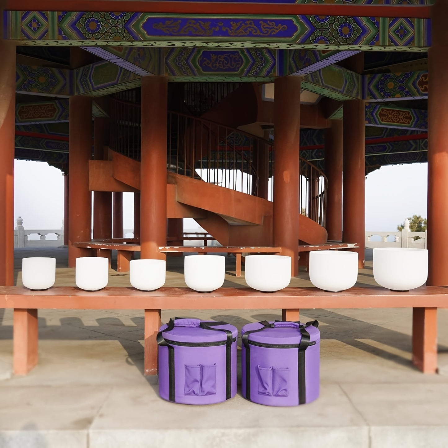KVKA 432Hz Crystal Bowls Set Seven Pitches C D E F G A B