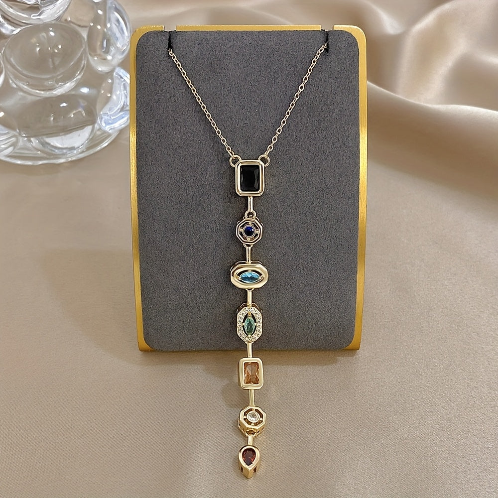 Blossom And Radiate Long Pendant Necklace Gemstones