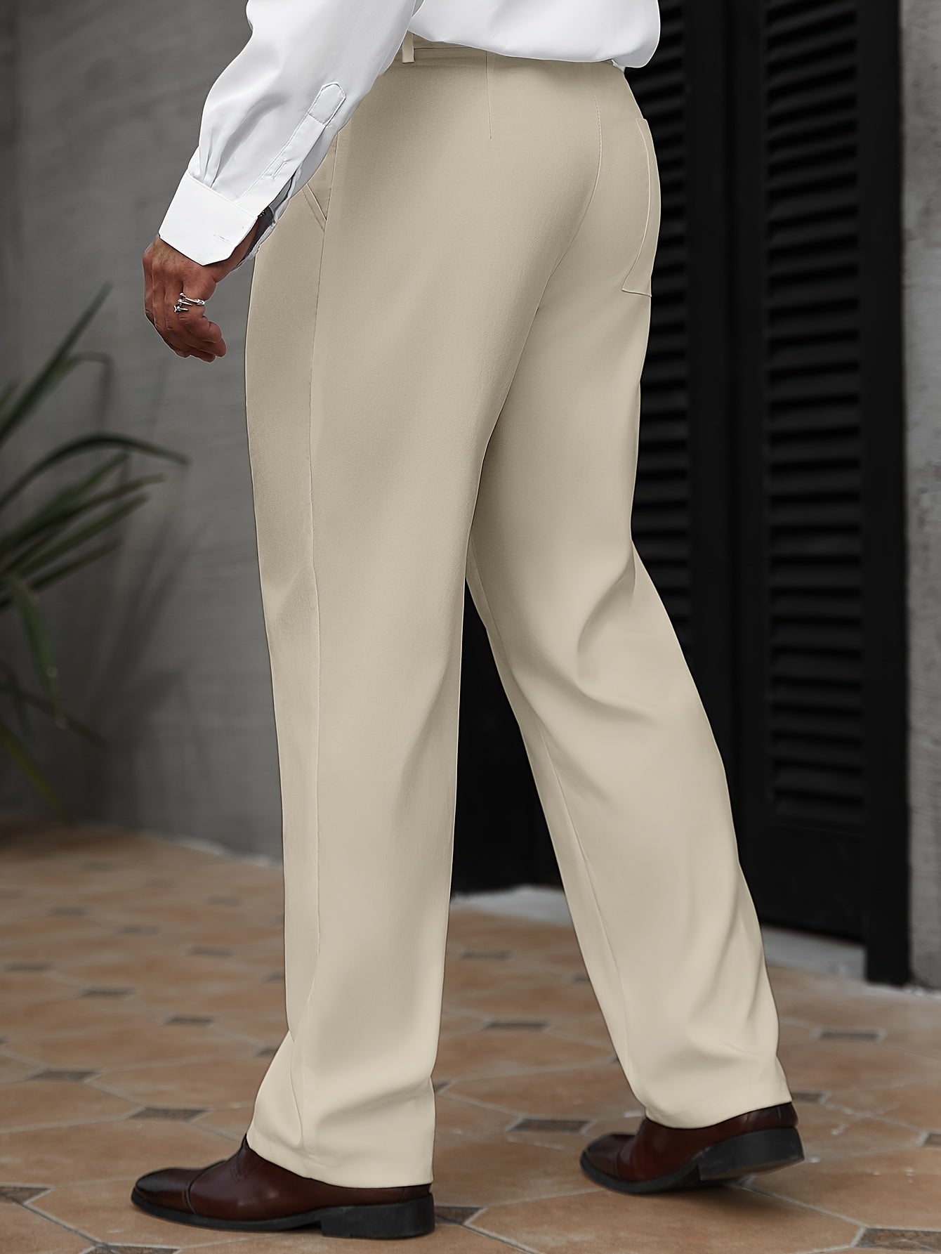 Men's Lightweight Formal Dress Pants Straight-Leg For Spring And Fall