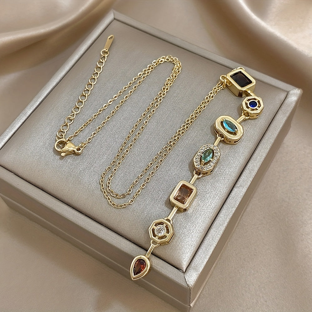 Blossom And Radiate Long Pendant Necklace Gemstones