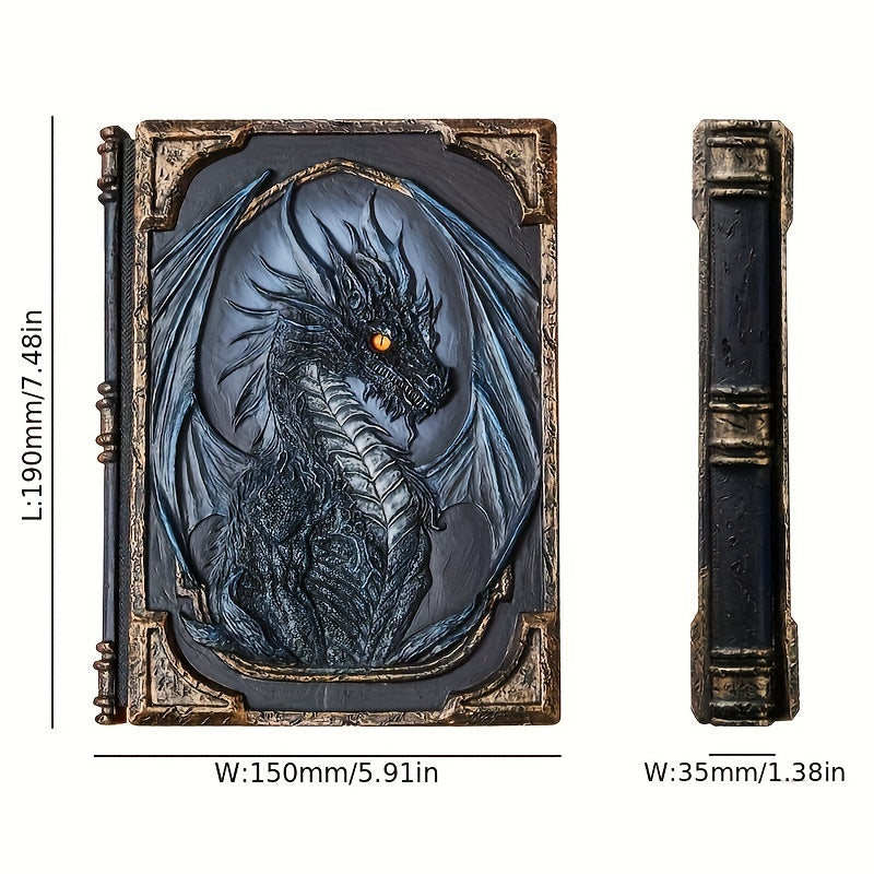 Dragon Embossed Resin Notebook Vintage Fantasy Journal For Sketching Notes And Gifts