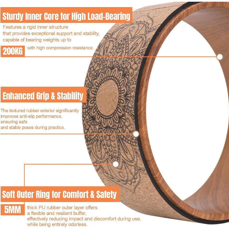 PU Rubber Yoga Wheel for Stretching and Back Tension Relief