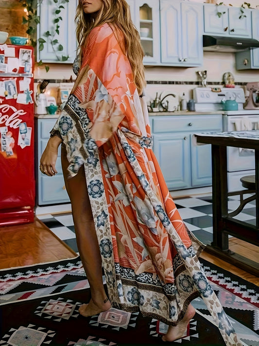 Blossom And Radiate Floral Crane Kimono Cardigan Light