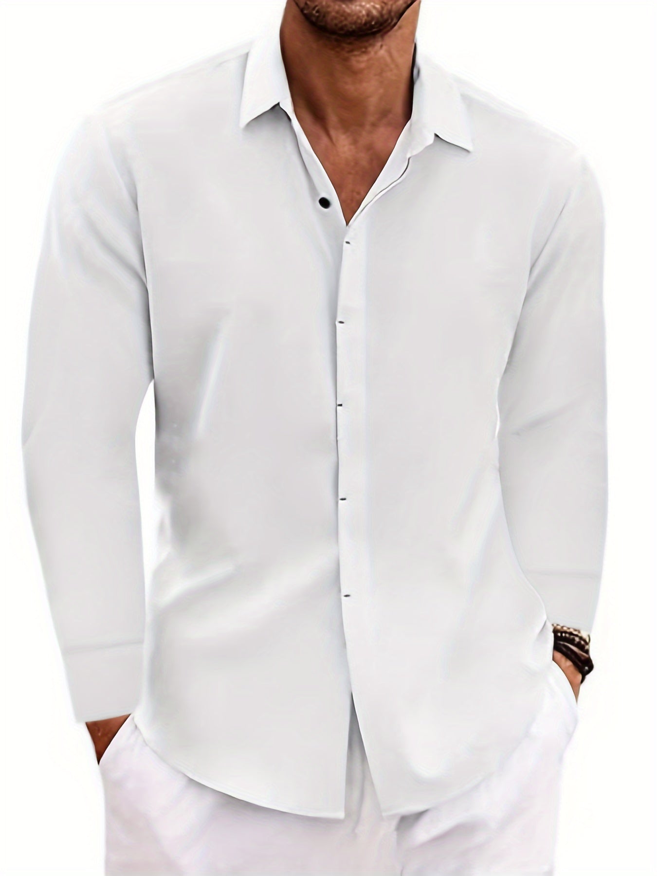 SCACTOCollar Linen-Blend Long Sleeve Shirt For Summer