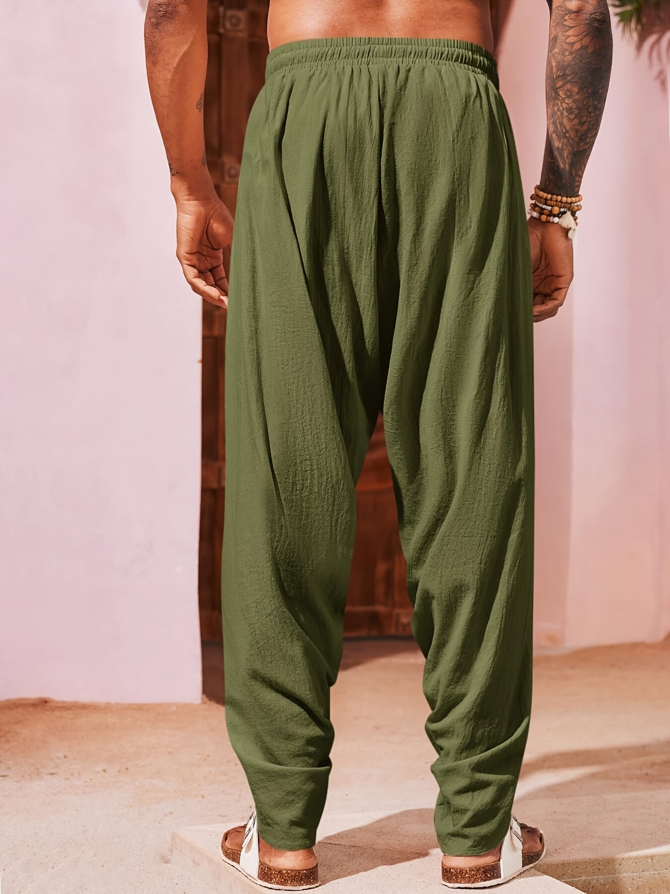 Blossom And Radiate Linen Harem Pants Boho Yoga Wear Casual