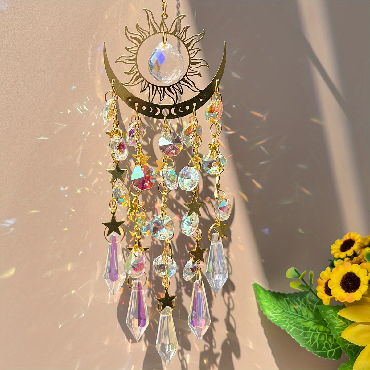 Blossom & Radiate Crystal Suncatcher Wind Chime Glass