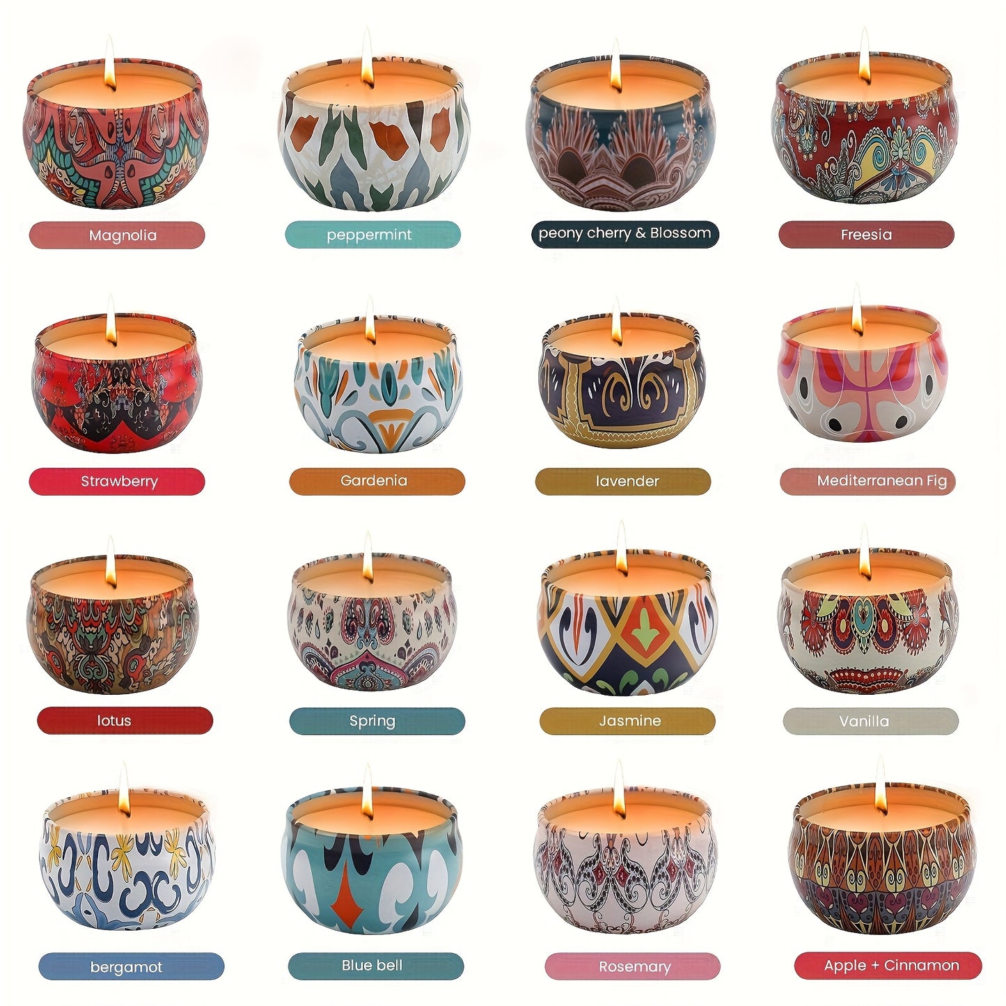 Ar Candles Halloween 16 Piece Candles Gift Set With Long Lasting Fragrance For Home