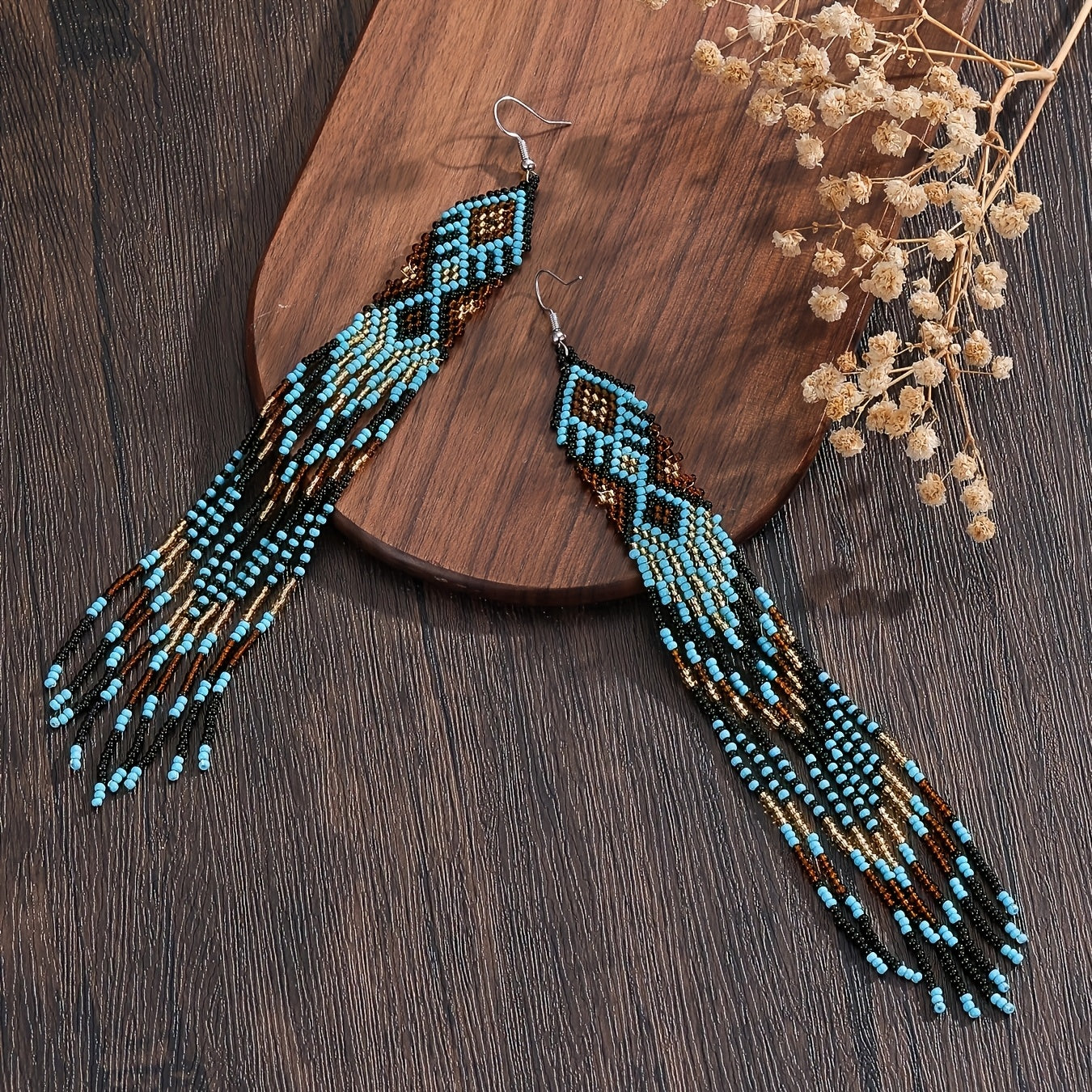 Blossom And Radiate Bohemian Dangle Earrings Beaded Jewelry