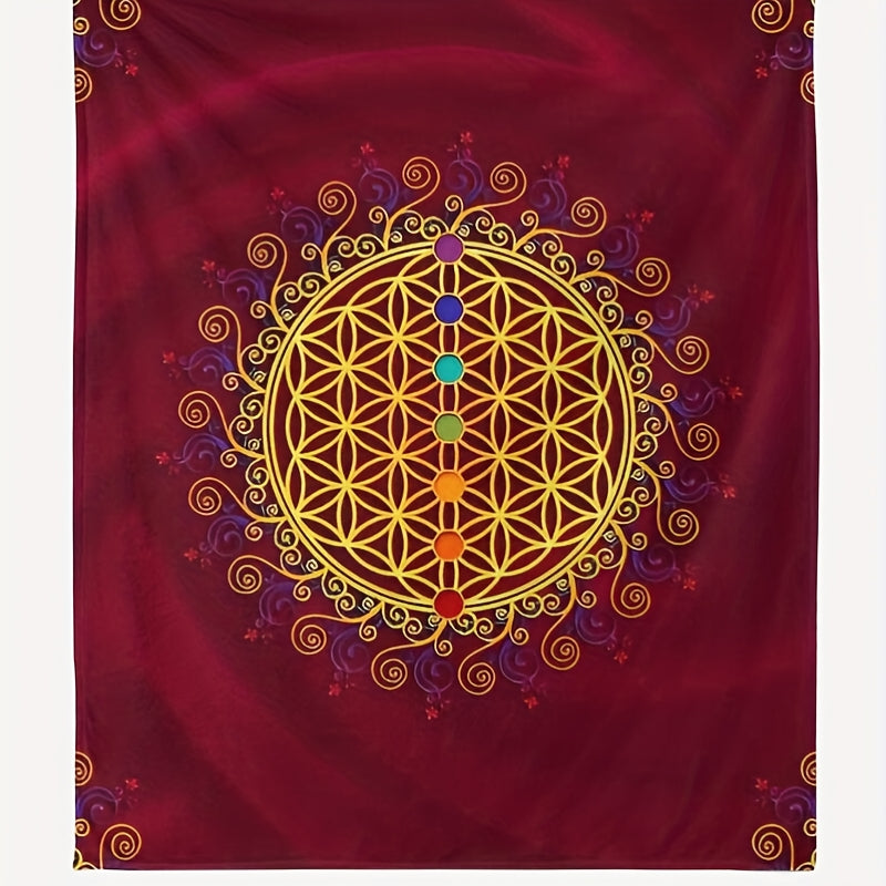 Blossom And Radiate Flower Of Life Chakra Throw Blanket