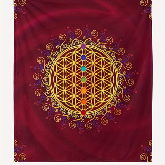 Blossom And Radiate Flower Of Life Chakra Throw Blanket