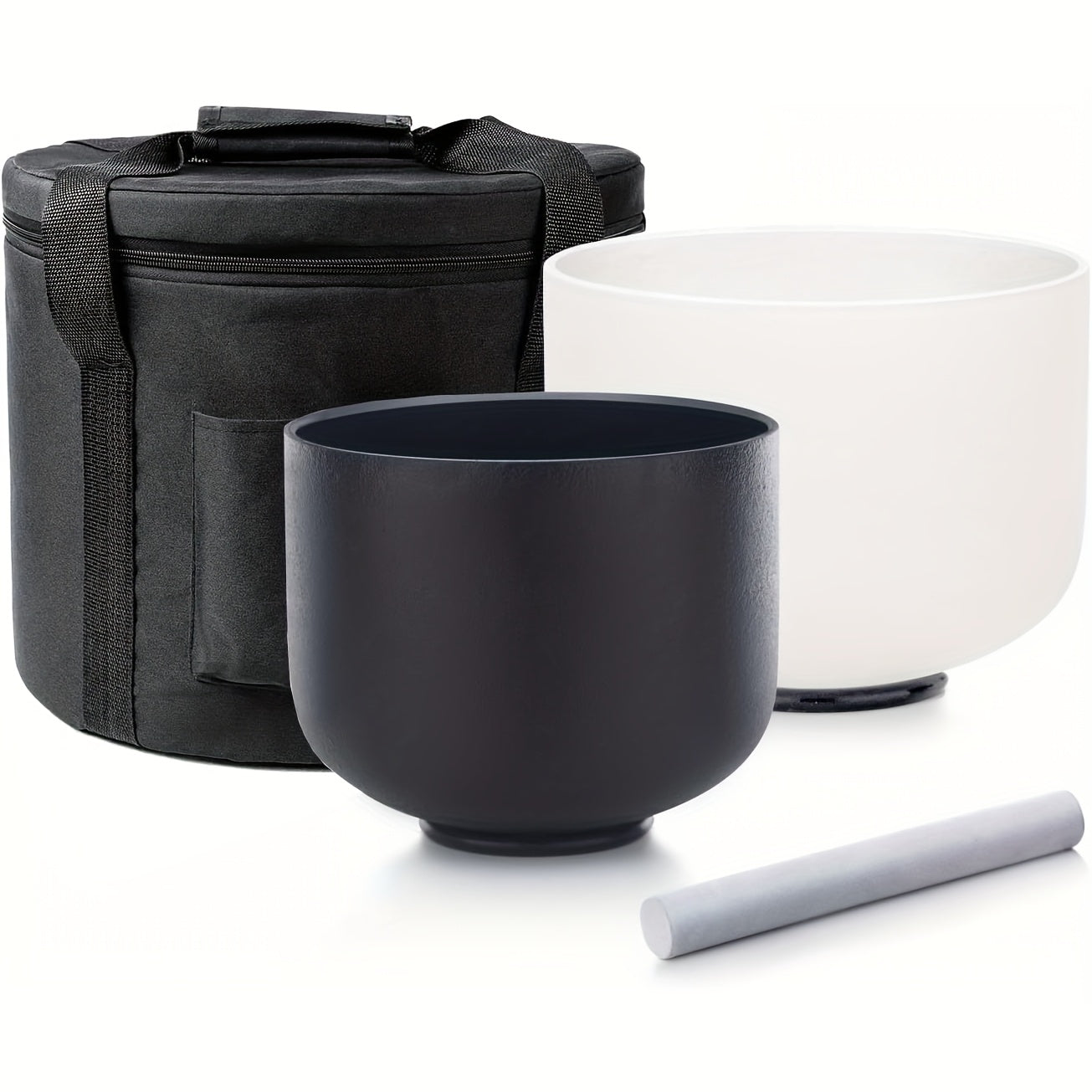 Crystal Singing Bowl Set 2 Pieces Yin Yang 432Hz Case