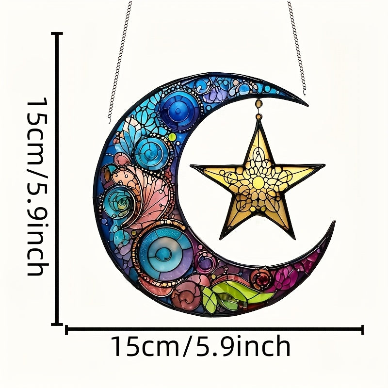 Blossom and Radiate Moon Star Light Catcher Acrylic Decor