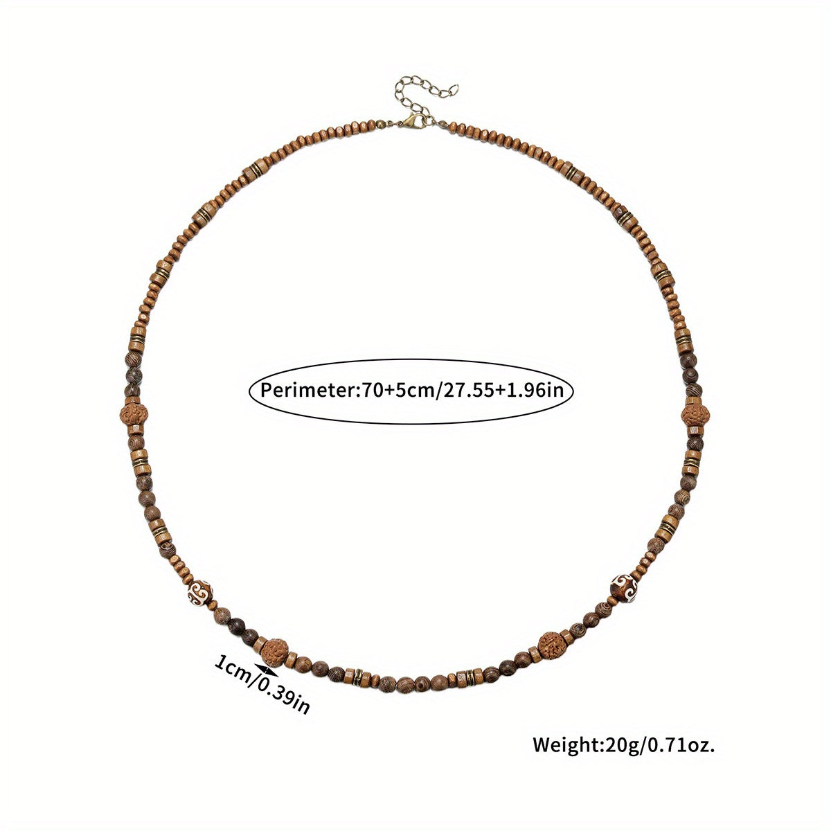 Bohemian Coconut Shell Bead Necklace For Men Vintage
