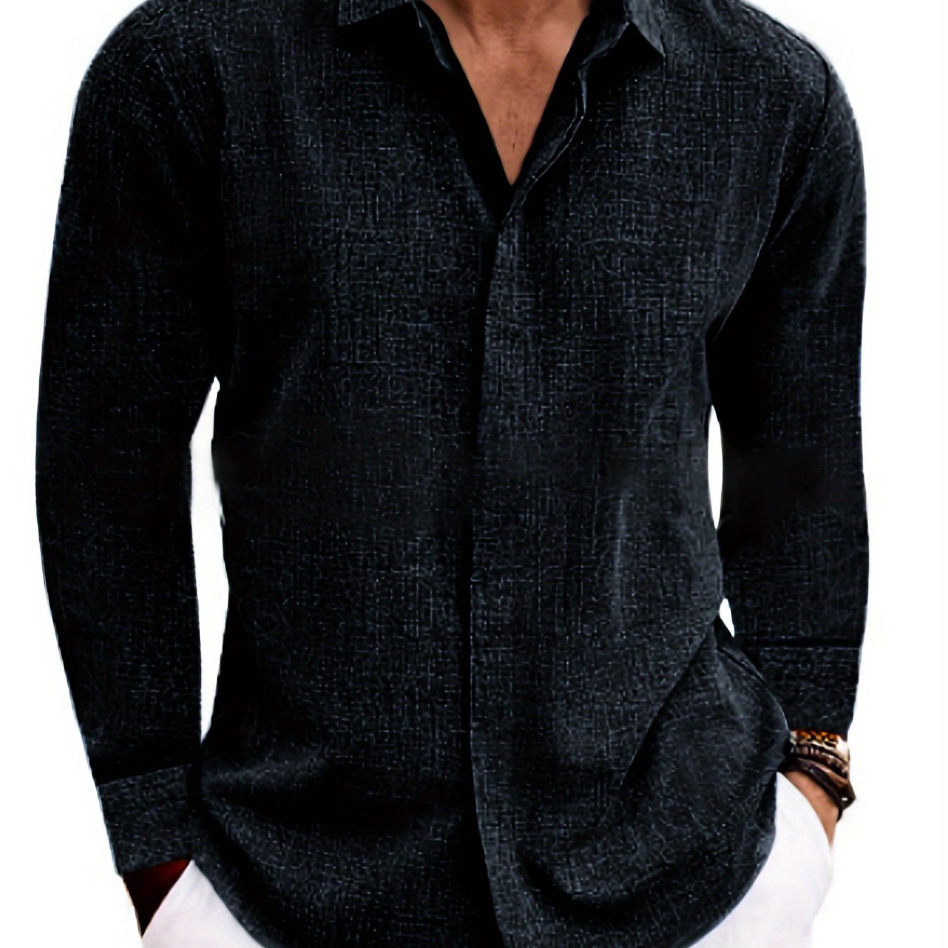 SCACTOCollar Linen-Blend Long Sleeve Shirt For Summer