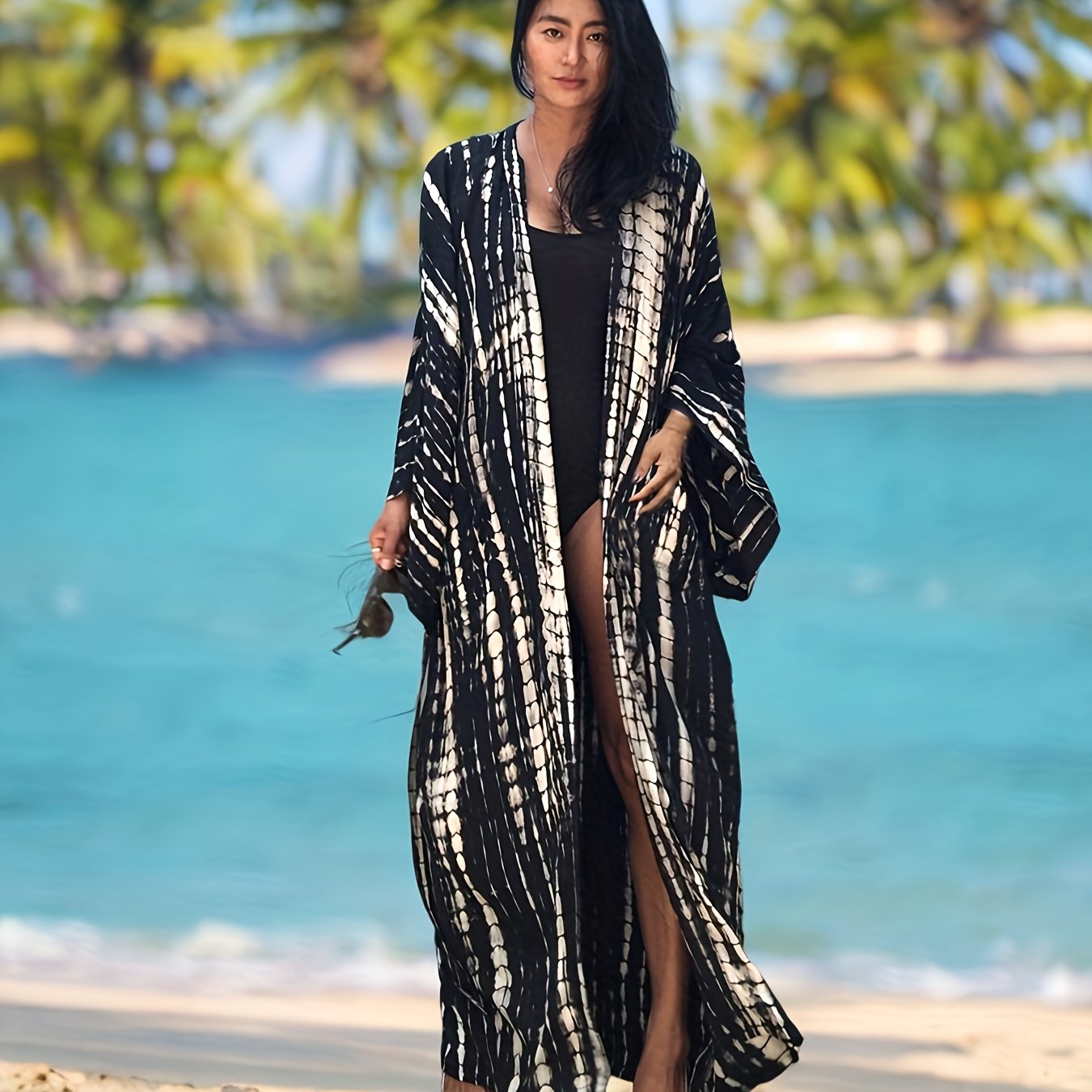 Blossom and Radiate Lacing Kaftan Boho Beach Cover Up
