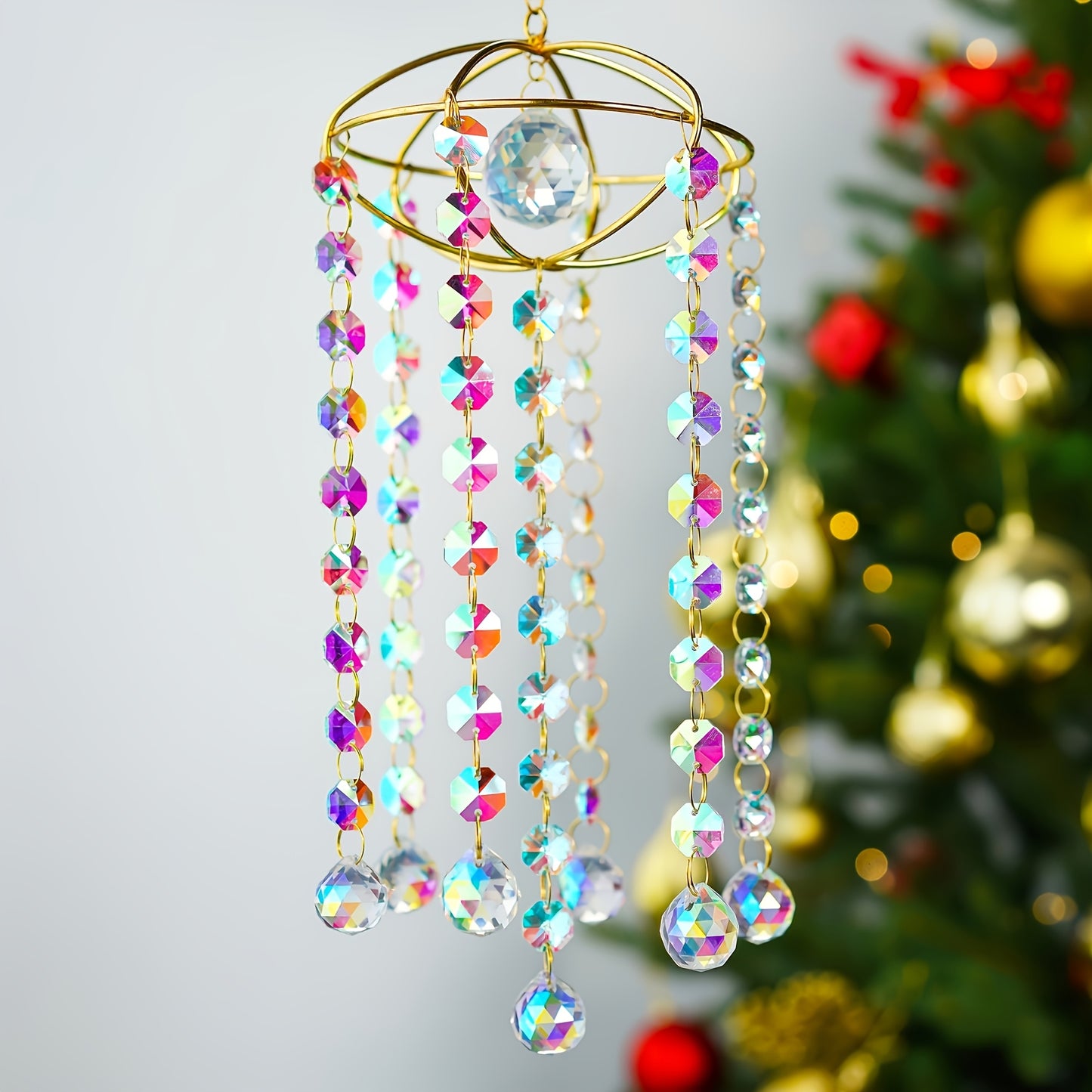 Planet Shape Crystal Ball Prism Wind Chime Indoor Outdoor