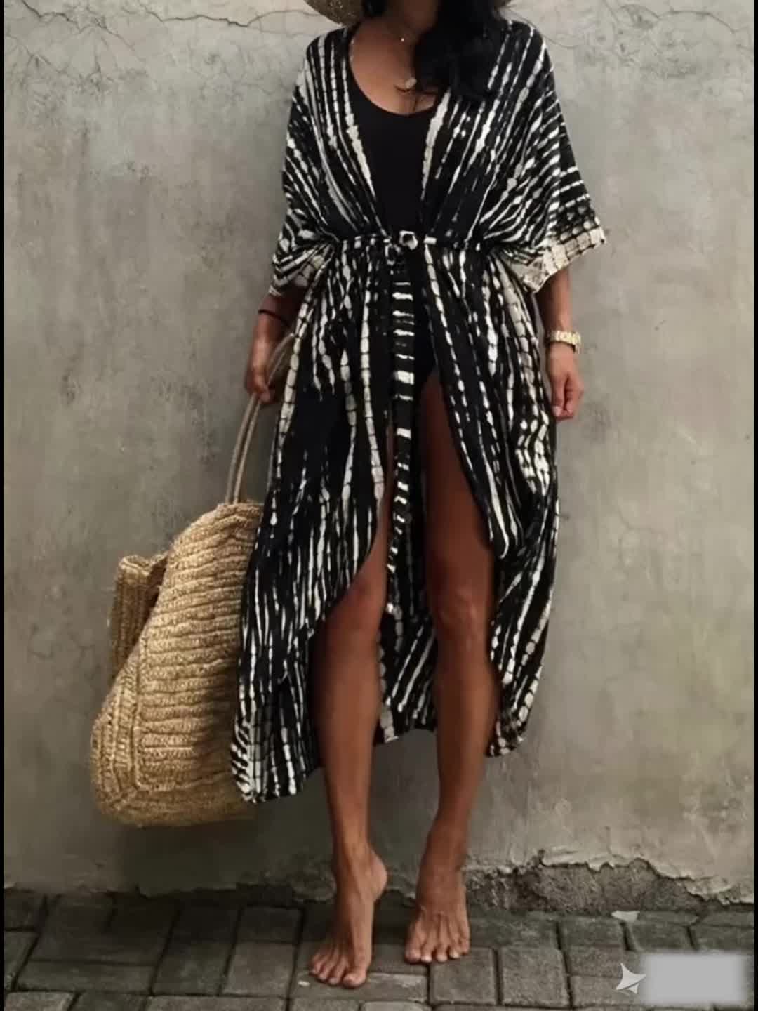 Women's Flowy Beach Chiffon Kimono Bikini Cover Up