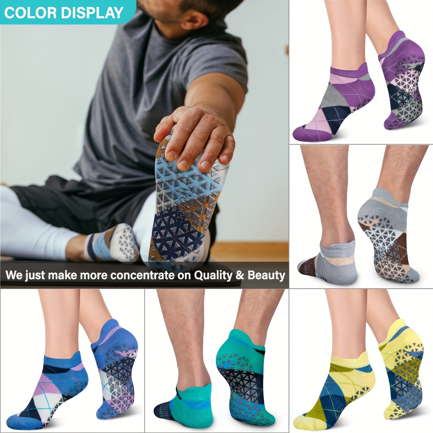 Non Slip Yoga Socks With Grips For Pilates And Barre