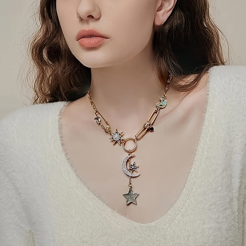 Blossom & Radiate Boho Crescent Moon Pendant Necklace