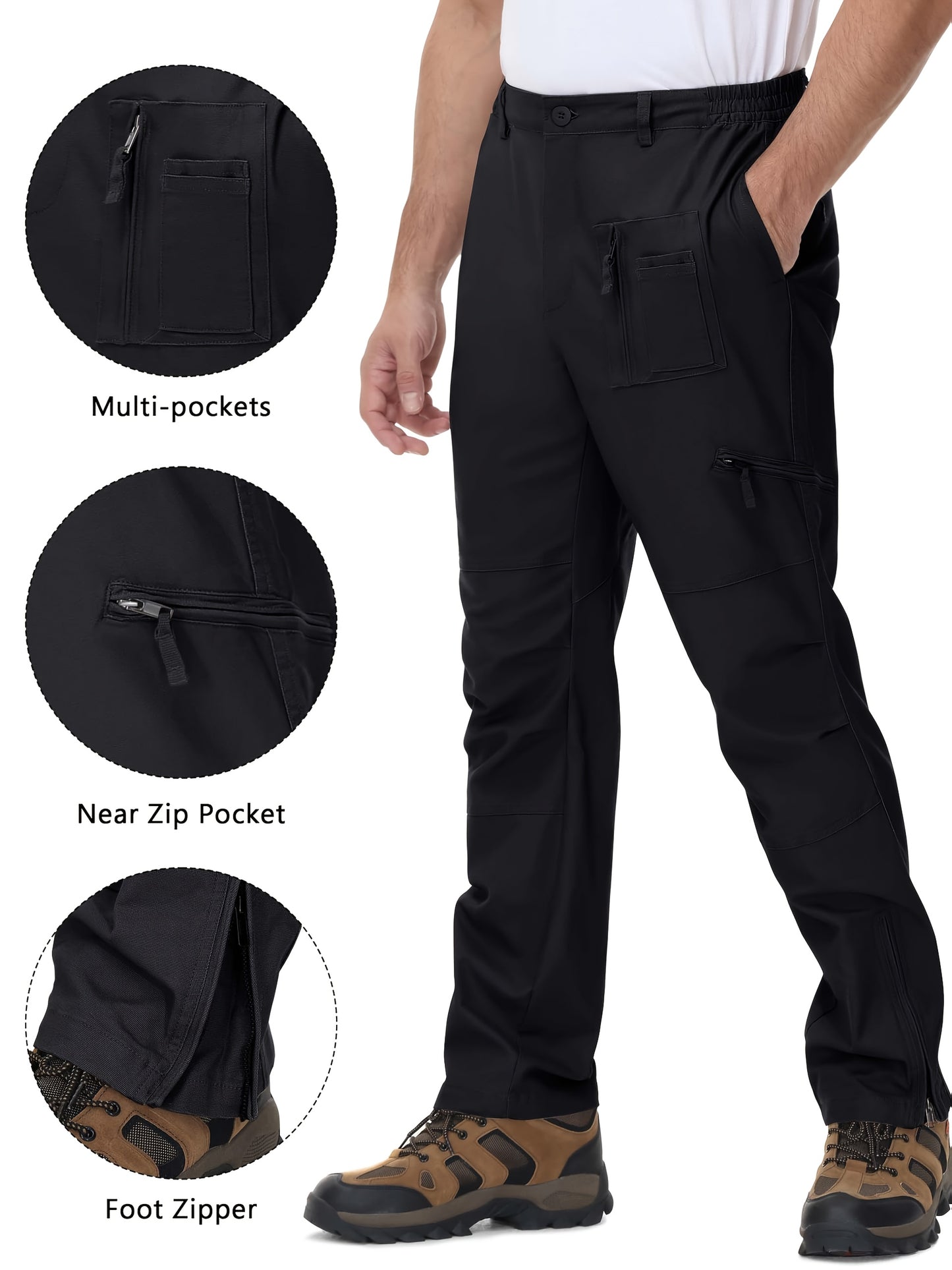 Magnivit Mens Cargo Pants Spandex Scratch Resistant Pockets