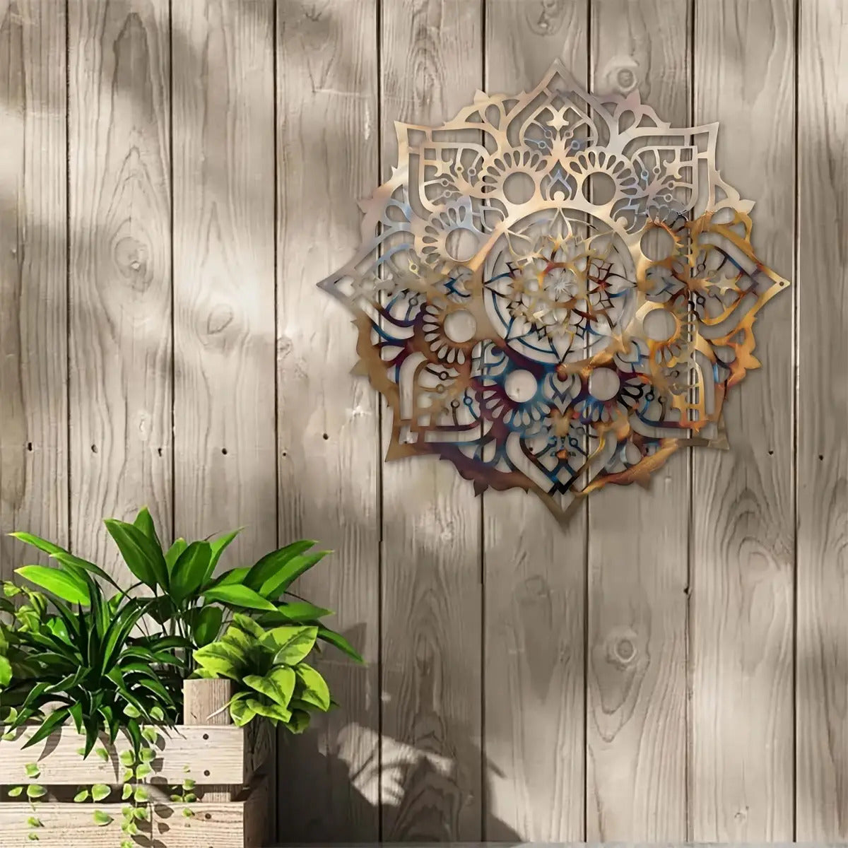 Geometric Mandala Metal Wall Decor Elegant Iron Artwork