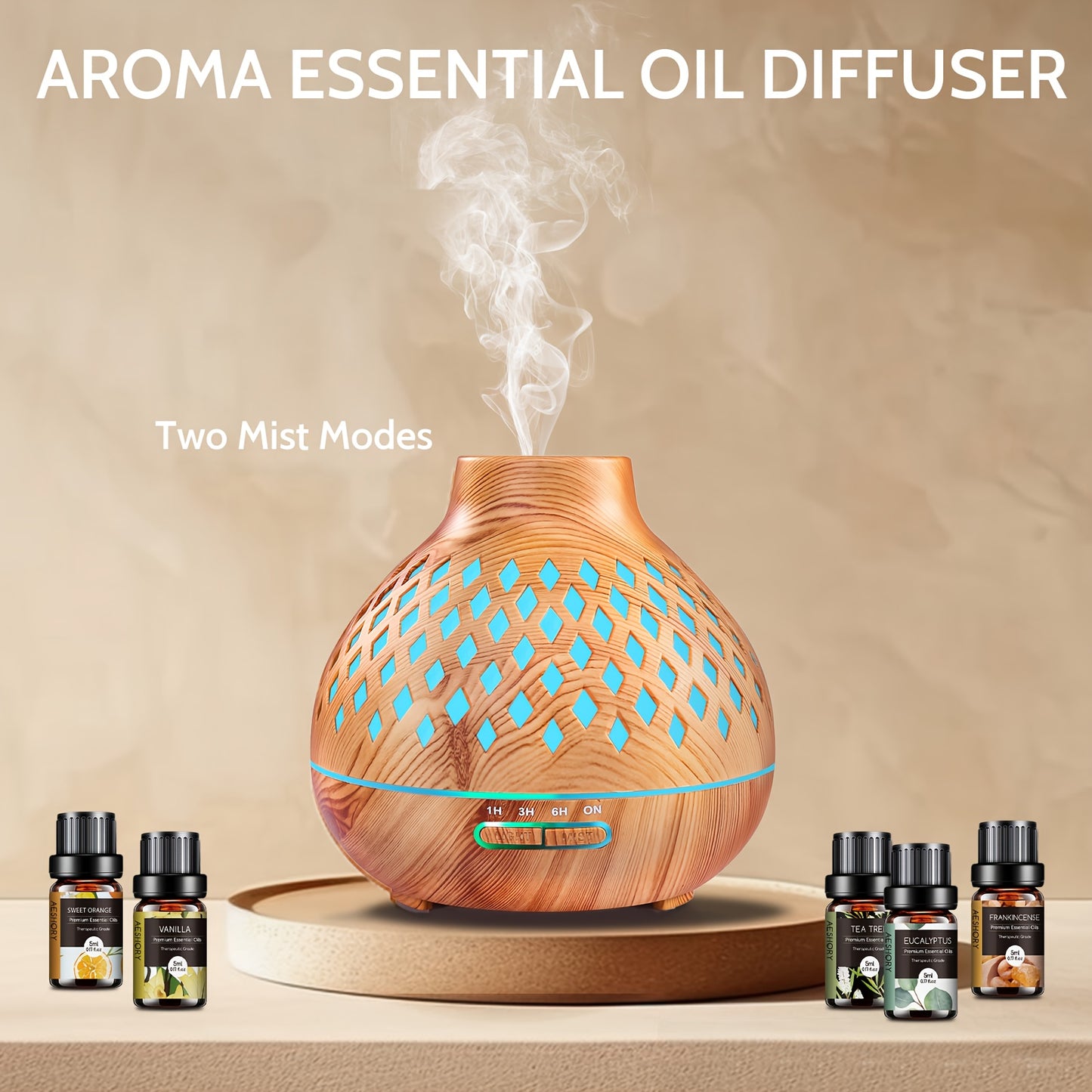 Aroma Diffuser With 12 Oils Set For Large Room Soundwave