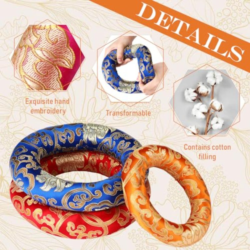 Barydat 7pcs Singing Bowl Cushion Set O Ring Cushion Pillow Pad for 612 Inch Tibetan Crystal Sound Bowl7 Sizes, Meditation Cushion, Sound Bowl Accessories, O Ring Gaskets, Singing Bowl Meditation Set, Crystal Singing Bowl Set