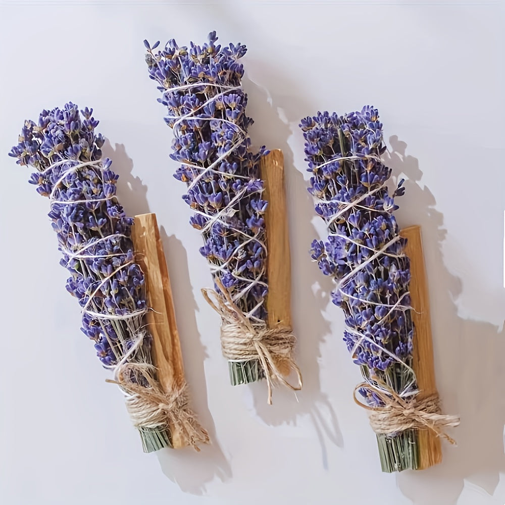 Lavender And Peruvian Holy Wood Handmade Bundled Sticks For Purifying Negative Energy And Home Decor
