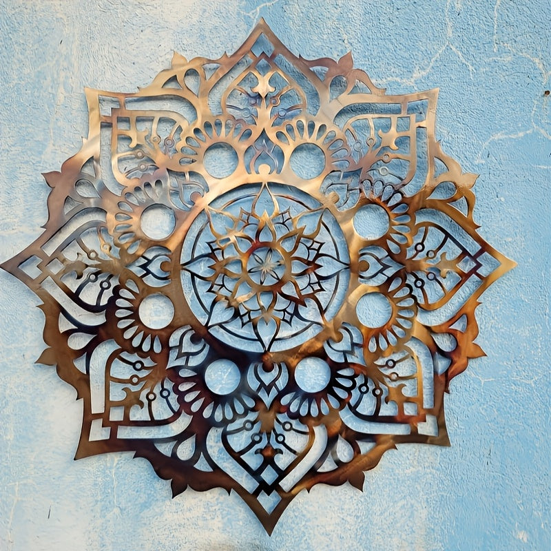 Geometric Mandala Metal Wall Decor Elegant Iron Artwork