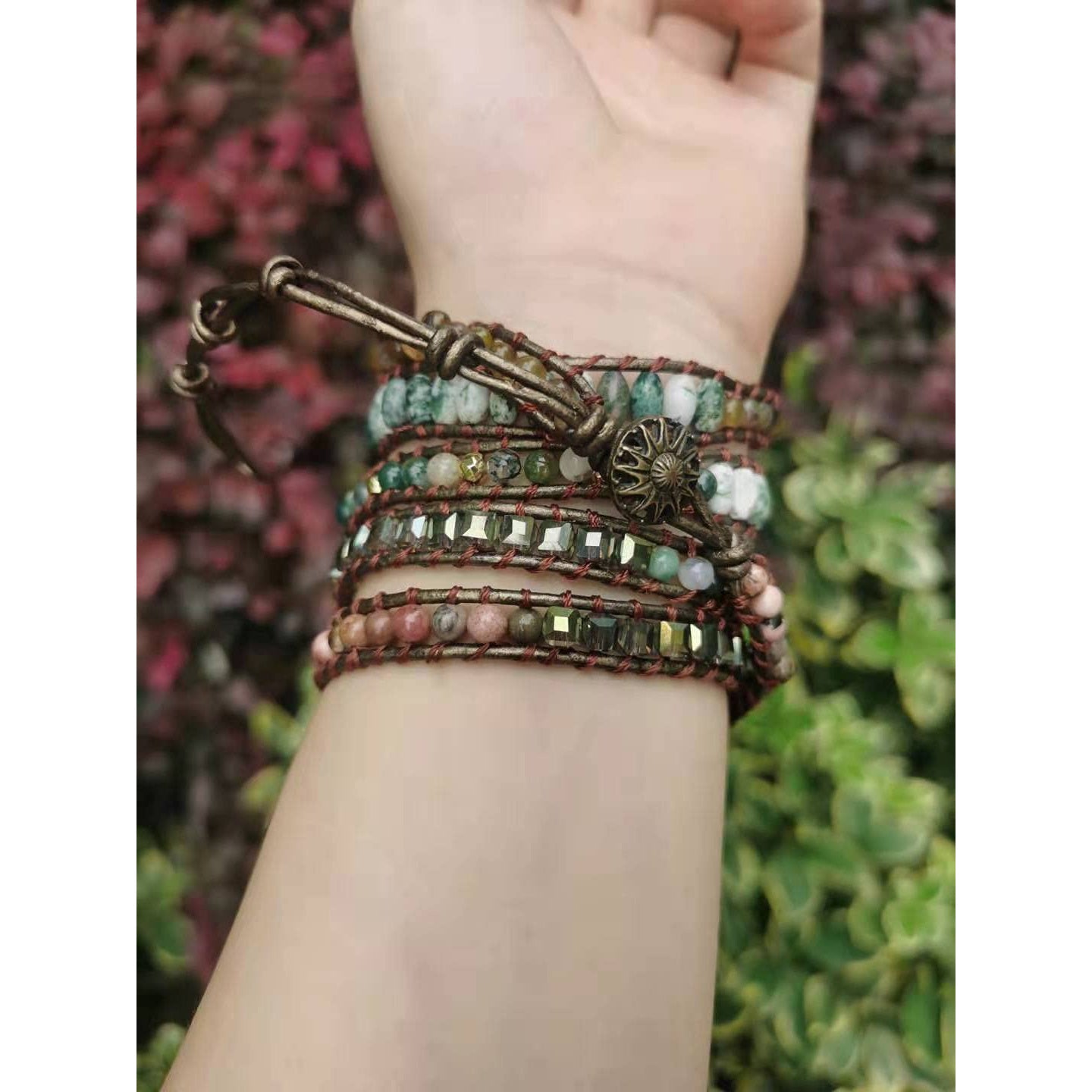 Blossom and Radiate Five Strand Adjustable Wrap Bracelet