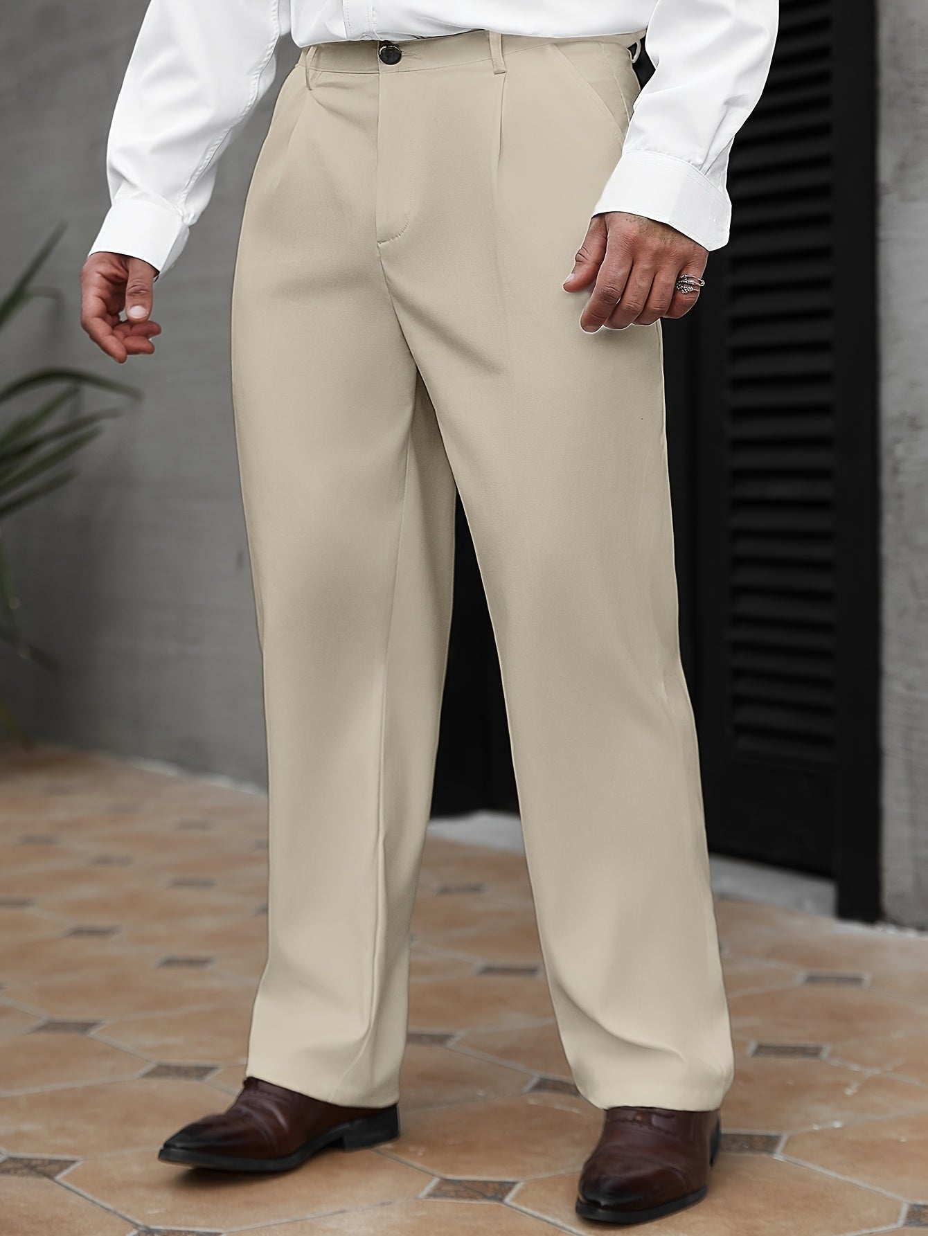 Men's Lightweight Formal Dress Pants Straight-Leg For Spring And Fall