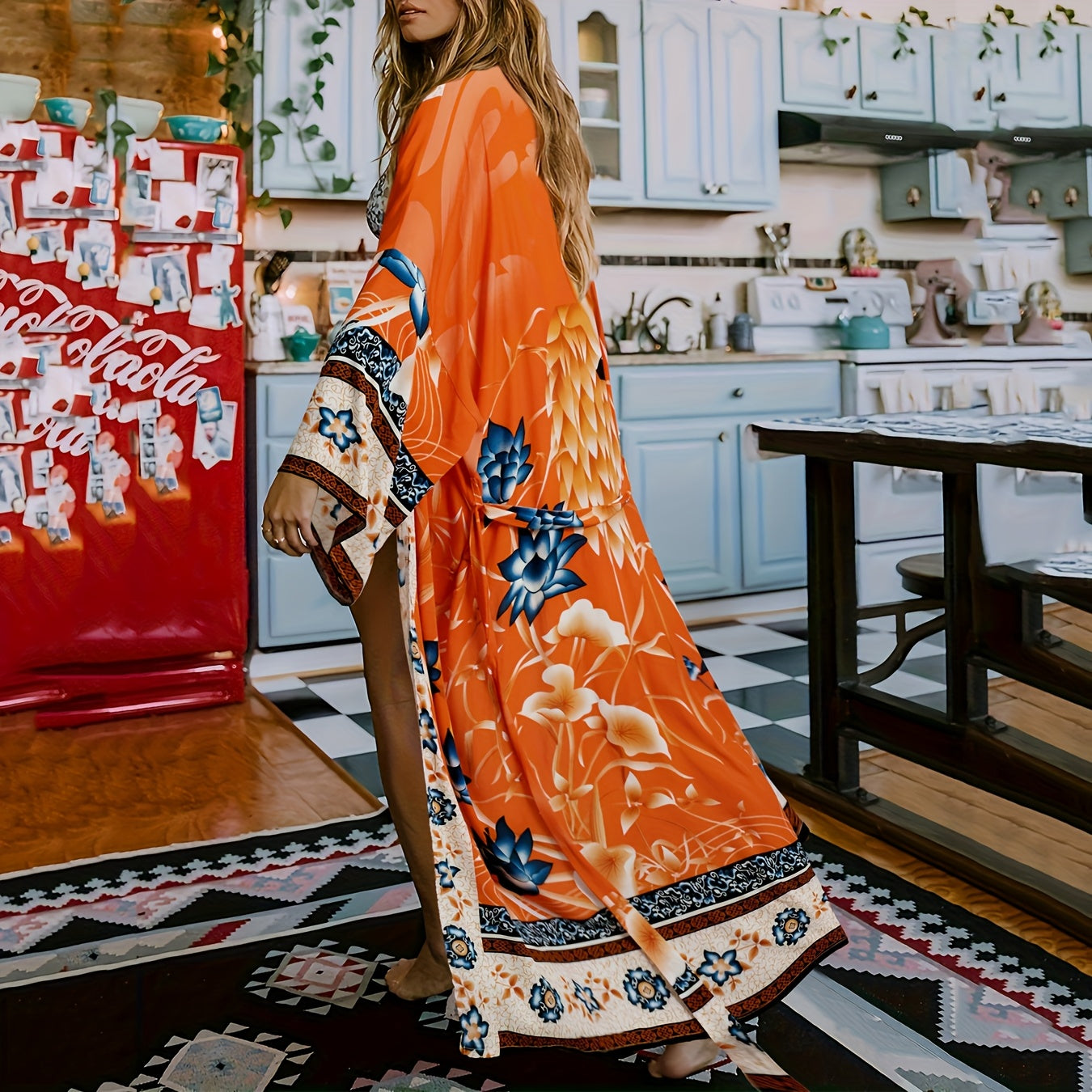 Blossom and Radiate Bohemian Beach Kimono Cover Up