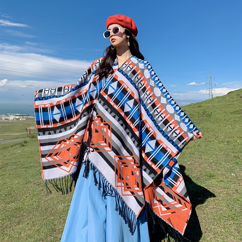 Ethnic Style Shawls and Hooded Cloaks for Autumn Winter