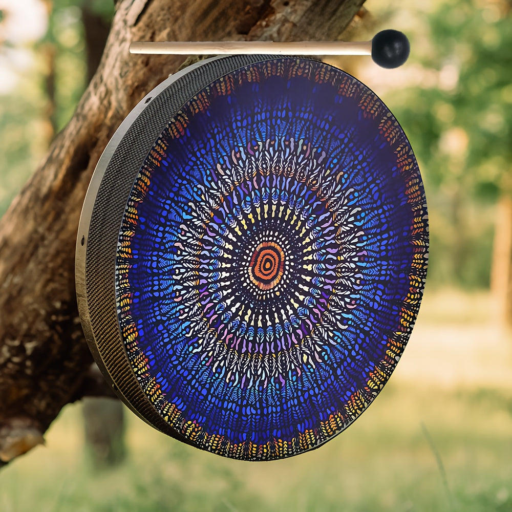 Blossom And Radiate Shamanic Drum With Painted Mandala
