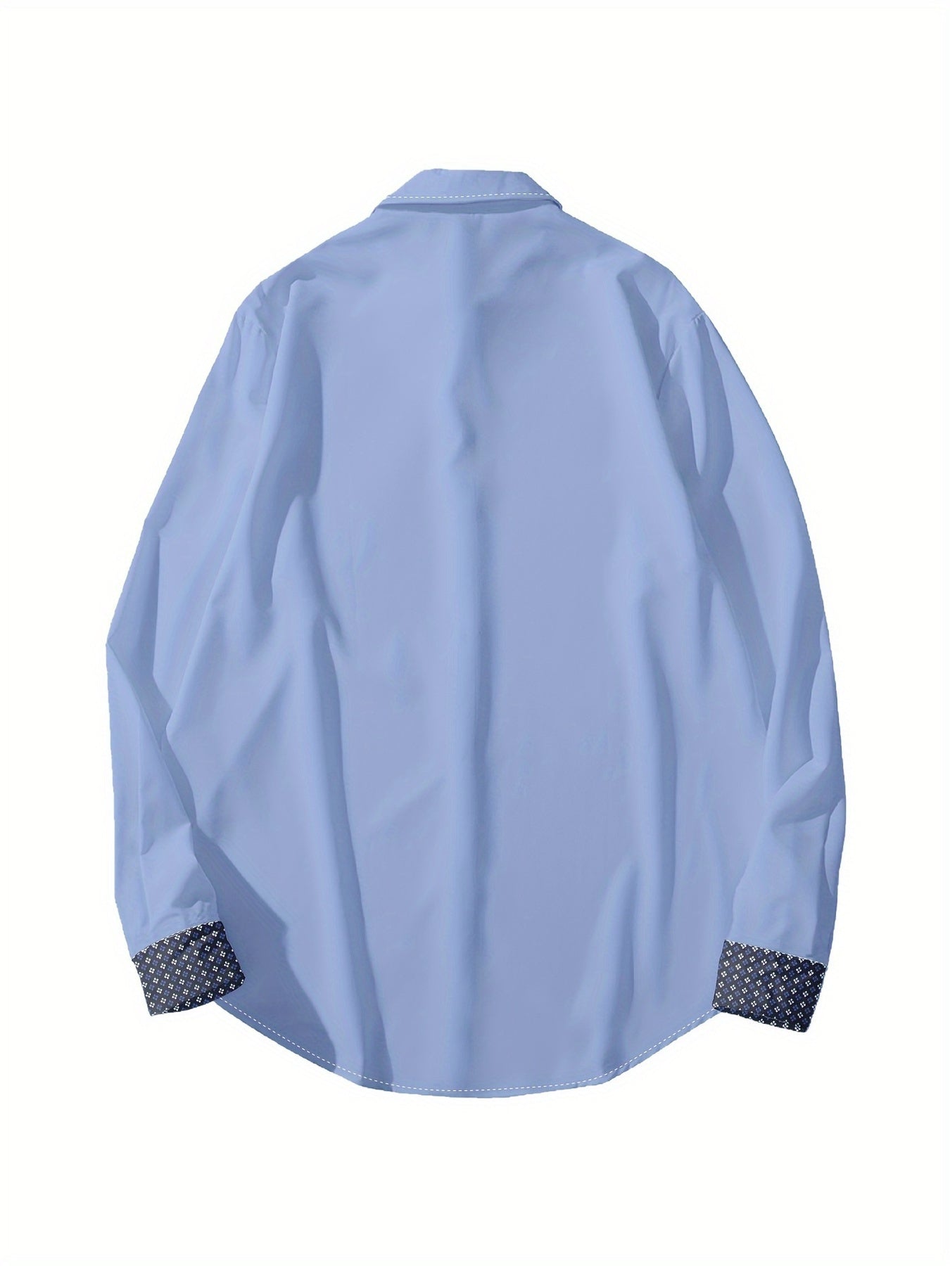 Men Button Collar Long Sleeve Formal Shirt For Office