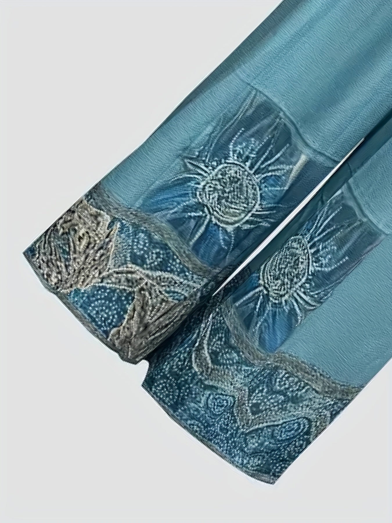 Floral High-Waisted Wide-Leg Trousers With Elastic Waistband