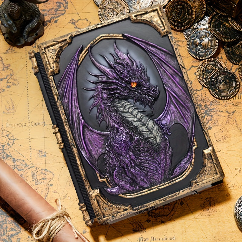 Dragon Embossed Resin Notebook Vintage Fantasy Journal For Sketching Notes And Gifts