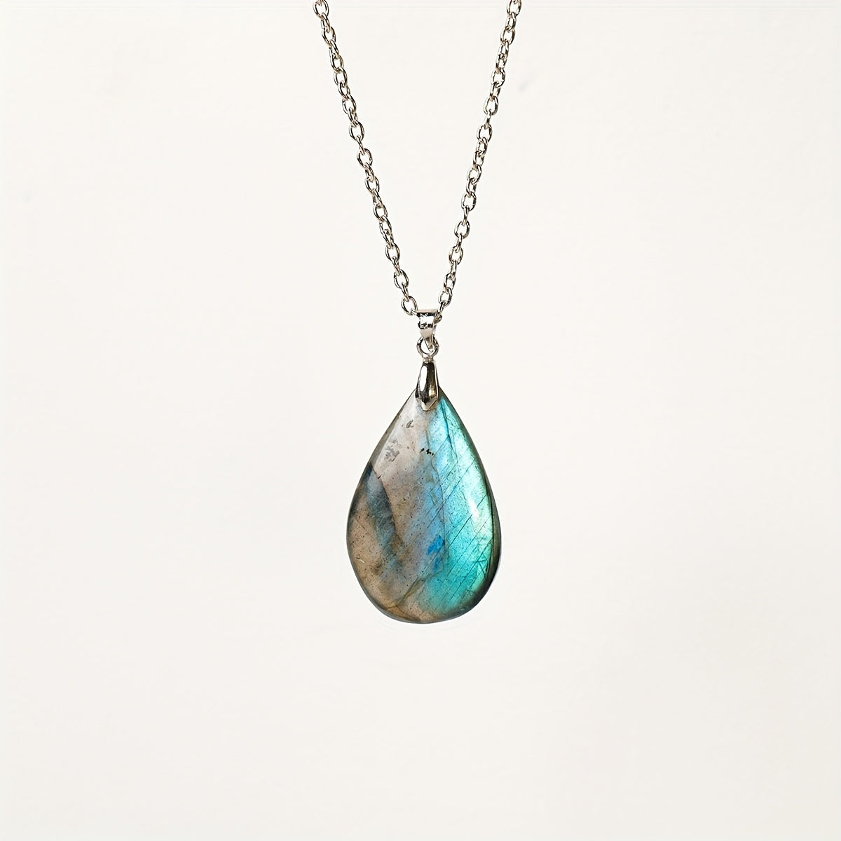 Blossom and Radiate Labradorite Teardrop Pendant Necklace